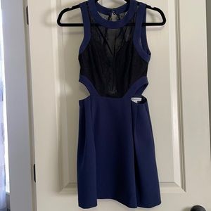 Navy and Black Lace Detail Dress